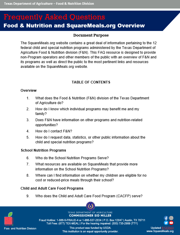 FAQ for Non-Program Operators FAQ for Non-Program Operators